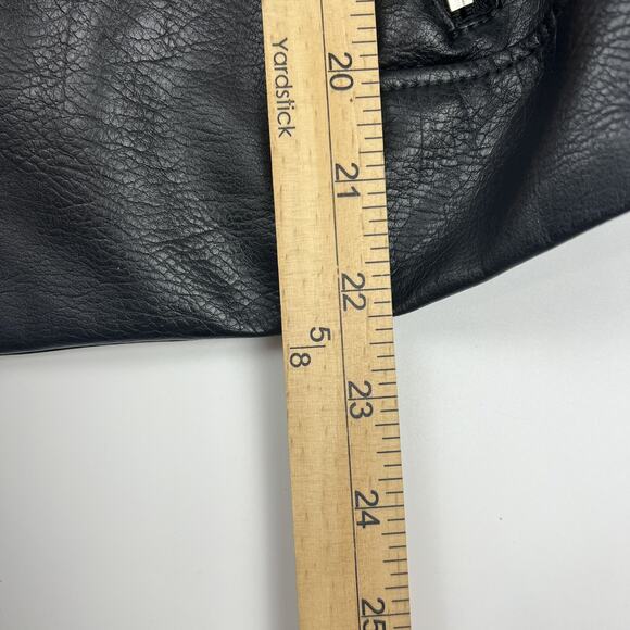 H&M Black Faux Leather Moto Biker Jacket Women's Size 4 - Picture 5 of 10